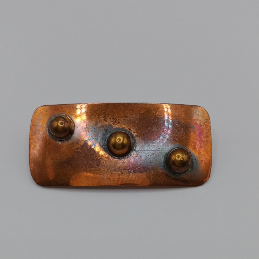 Elegant Copper Brooch with Gold Accents